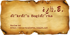 Ökrös Boglárka névjegykártya