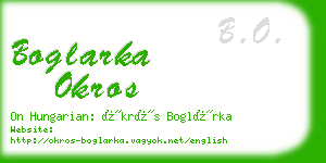 boglarka okros business card
